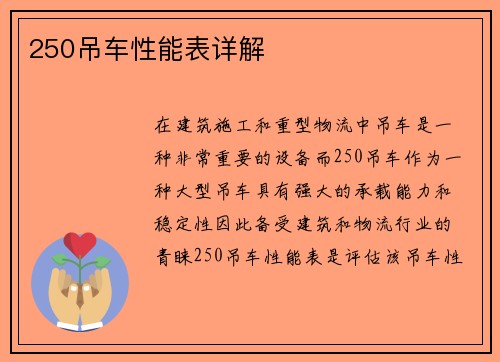 250吊车性能表详解